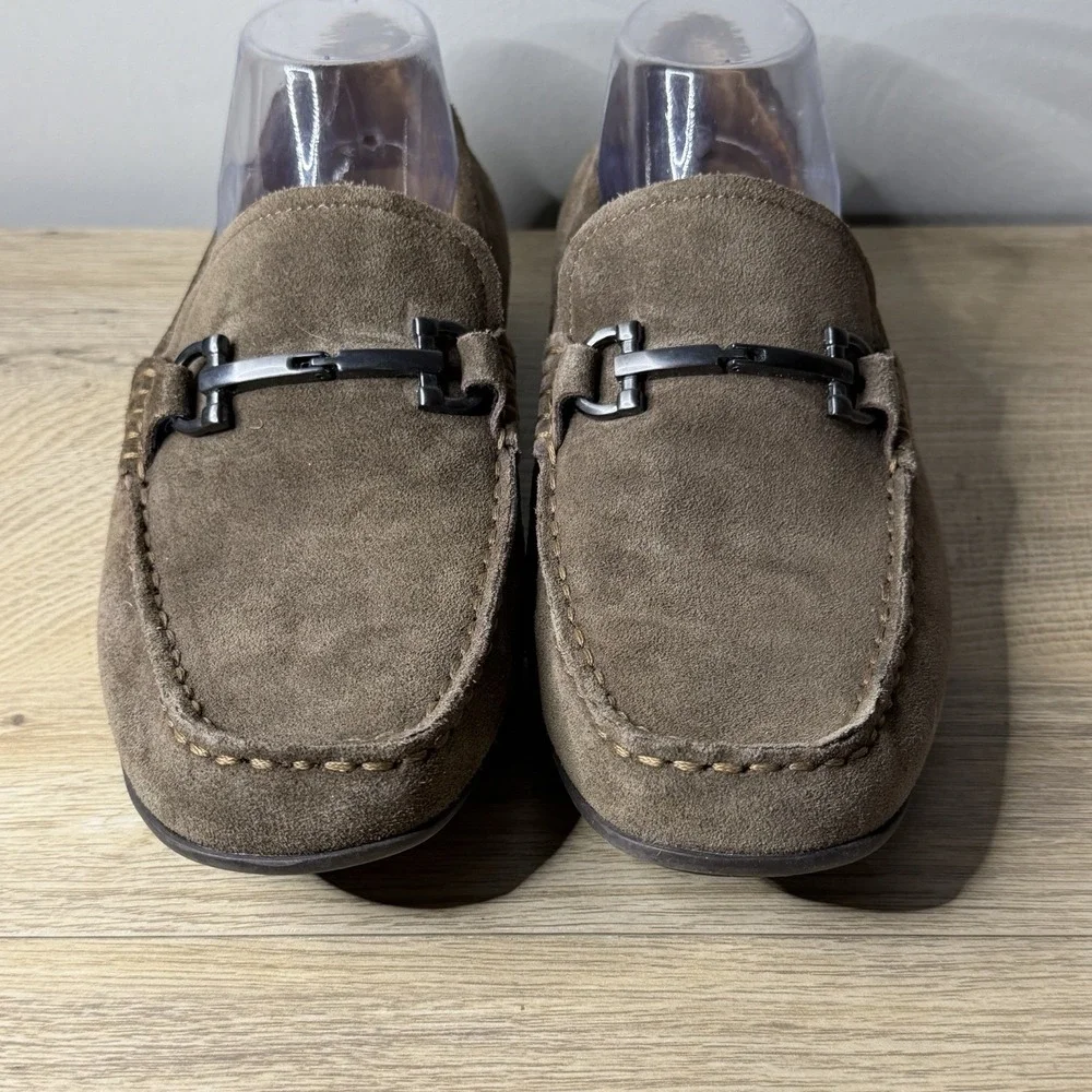 Vionic Mason Horsebit Loafers Men‎ 8.5 Taupe Suede Driver Moccasins Dress Shoes